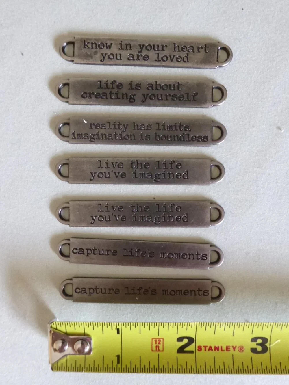 NEW TIM HOLTZ SILVER METAL QUOTE BAND PLATES (LOT OF 7) CRAFT JEWELRY MAKING